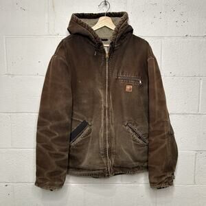 Carhartt Sherpa-Lined Hooded Detroit Jacket “Dark Brown”